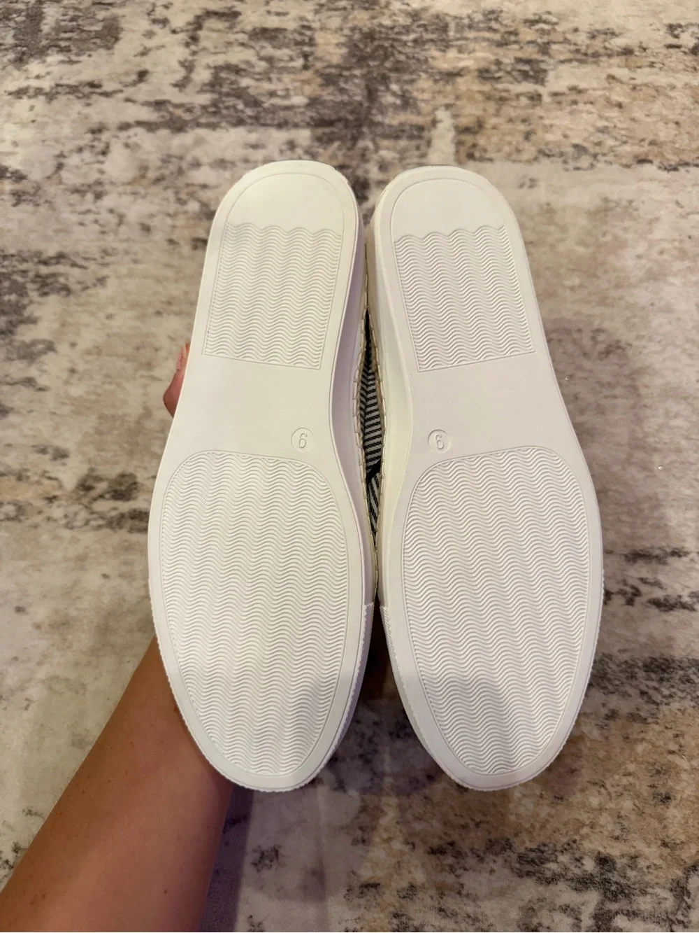 kate spade Navy and White Striped Lace-Up Sneakers